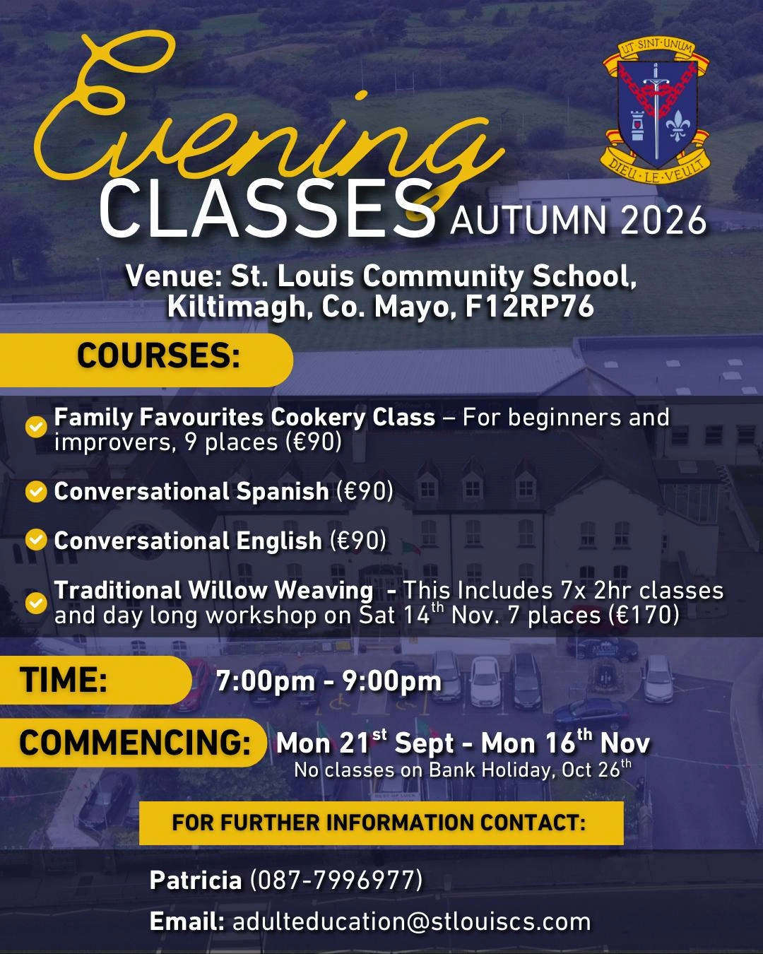Evening Classes Autumn 2026